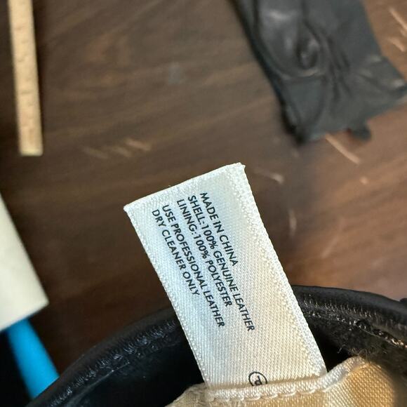 Michael Kors Gloves Womens XS Black Leather Silver Hardware Casual - Picture 10 of 10